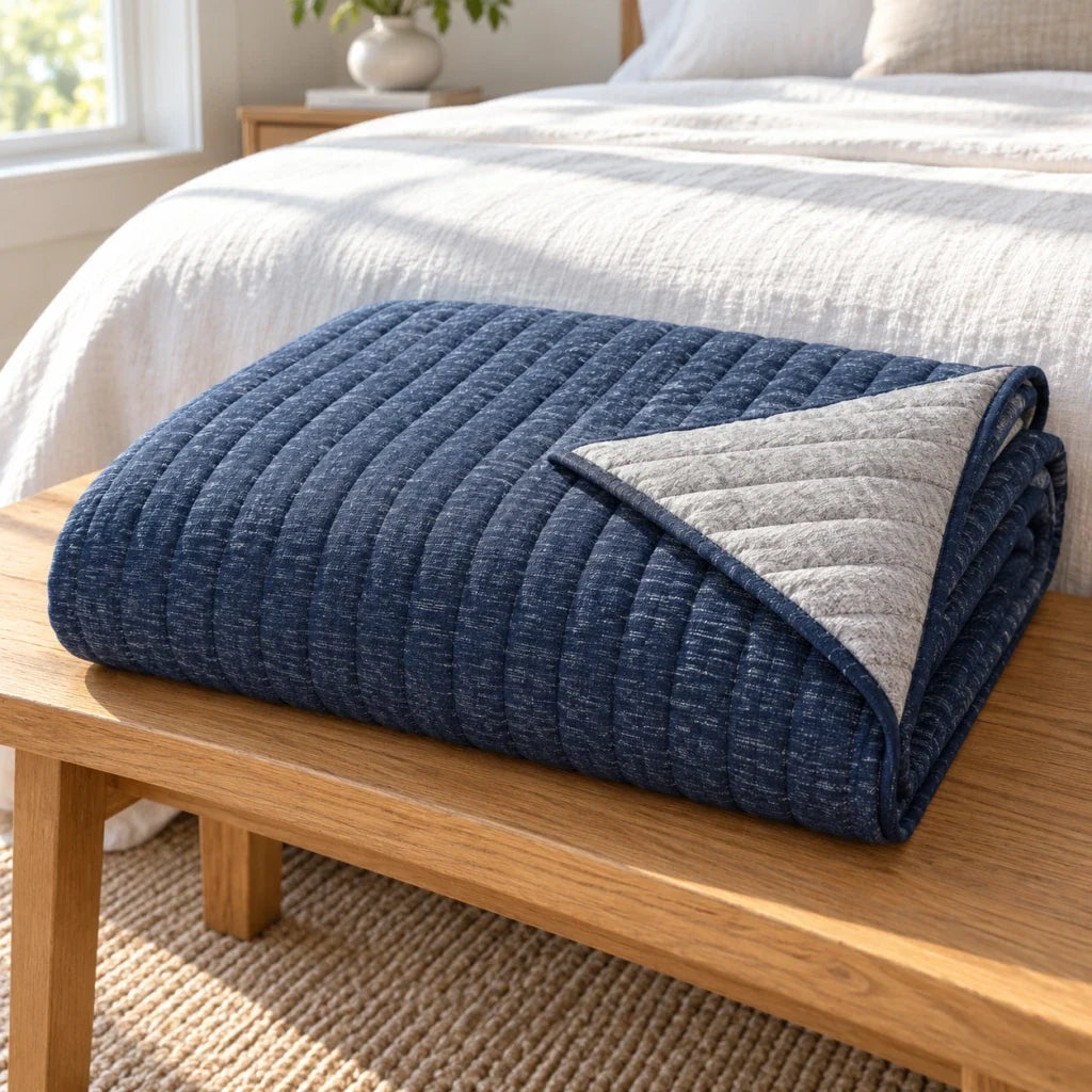 The Cherish Company — GlaciRest™ Lightweight Microfiber Bed Blanket in Blue