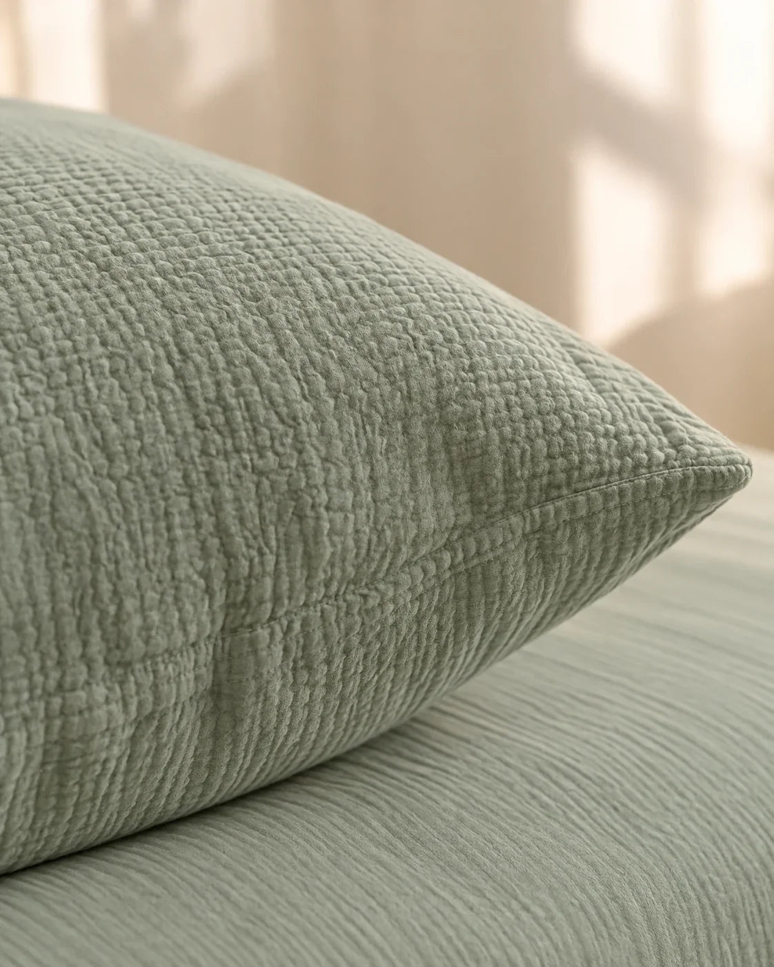 The Cherish Company — Double-Layer Muslin Fitted Sheet Set in Green