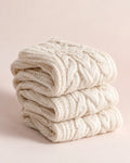 The Cherish Company — Over-Knee Stockings in Chunky Cable Knit in White