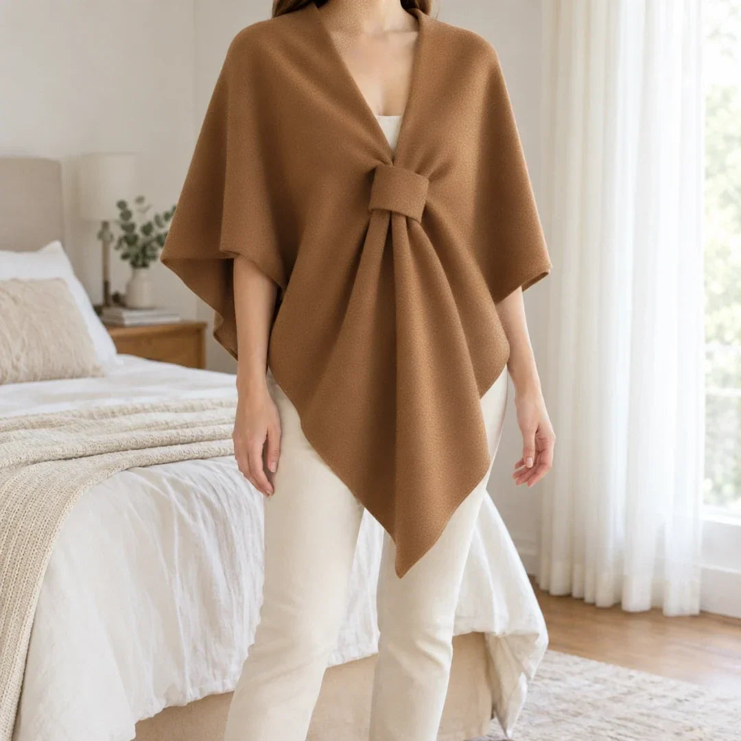 The Cherish Company — Extra-Wide Fleece Drape Wrap in Camel