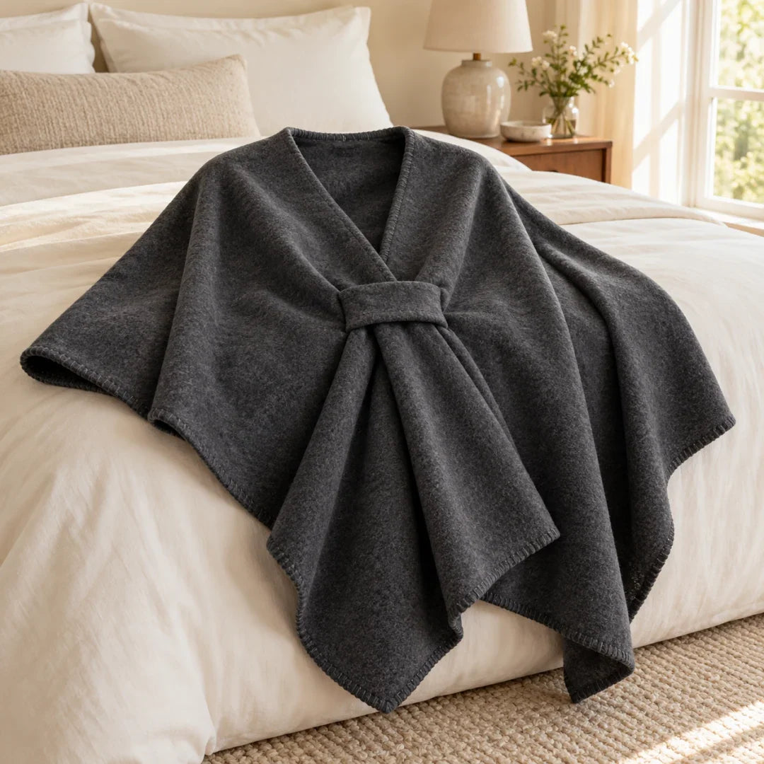 The Cherish Company — Extra-Wide Fleece Drape Wrap in Dark Gray