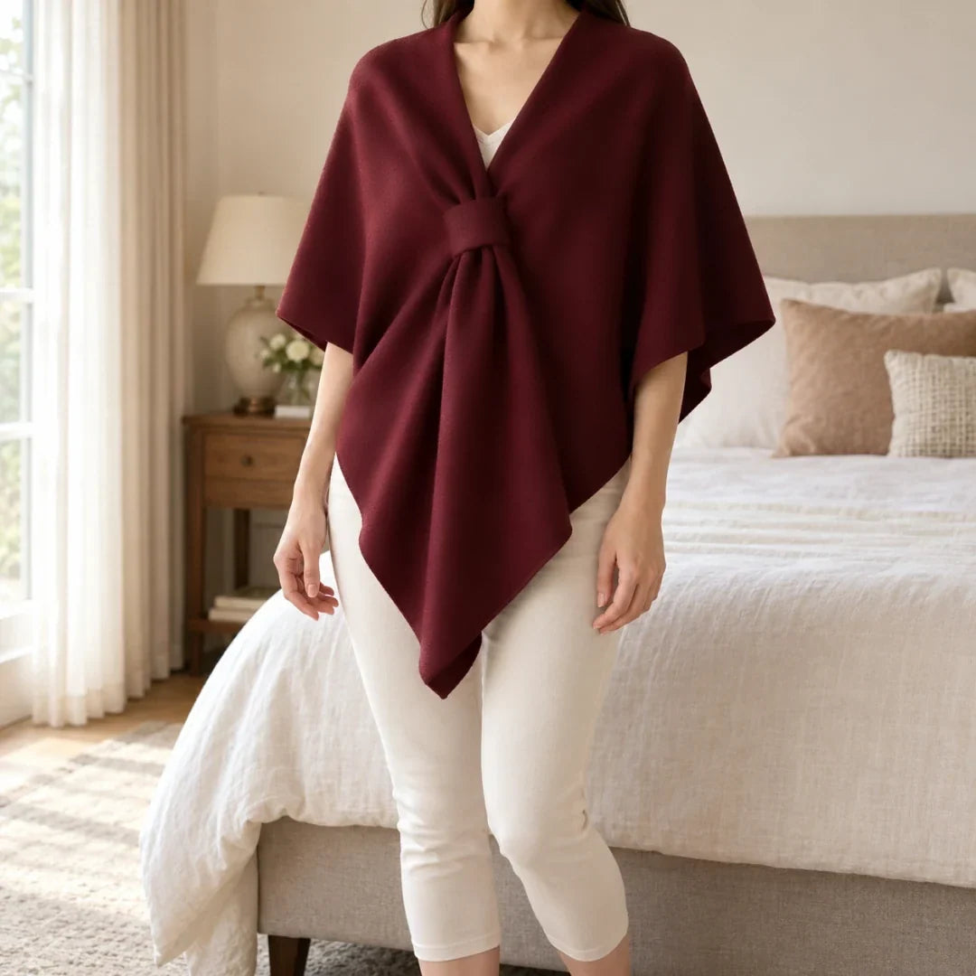 The Cherish Company — Extra-Wide Fleece Drape Wrap in Wine Red