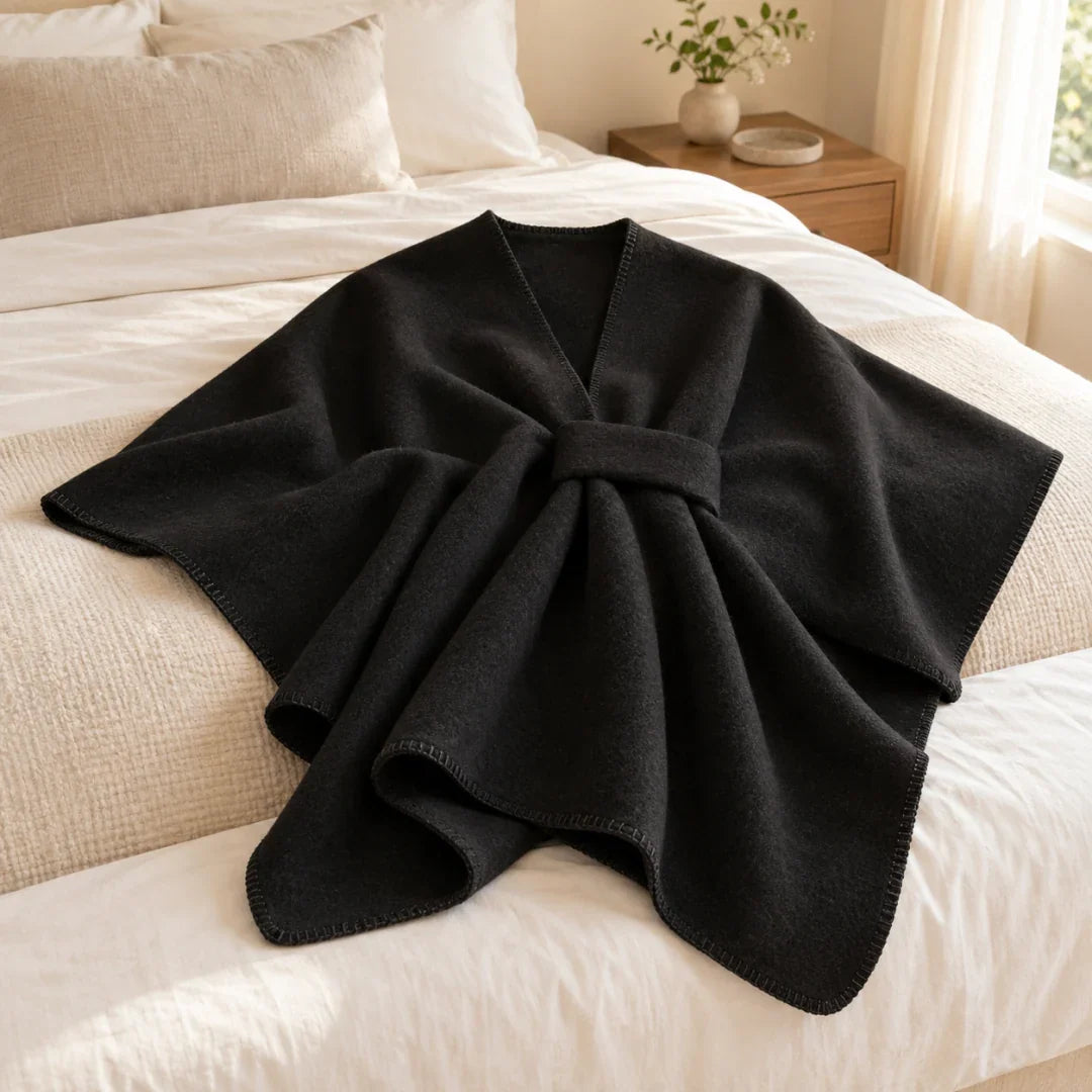 The Cherish Company — Extra-Wide Fleece Drape Wrap in Black