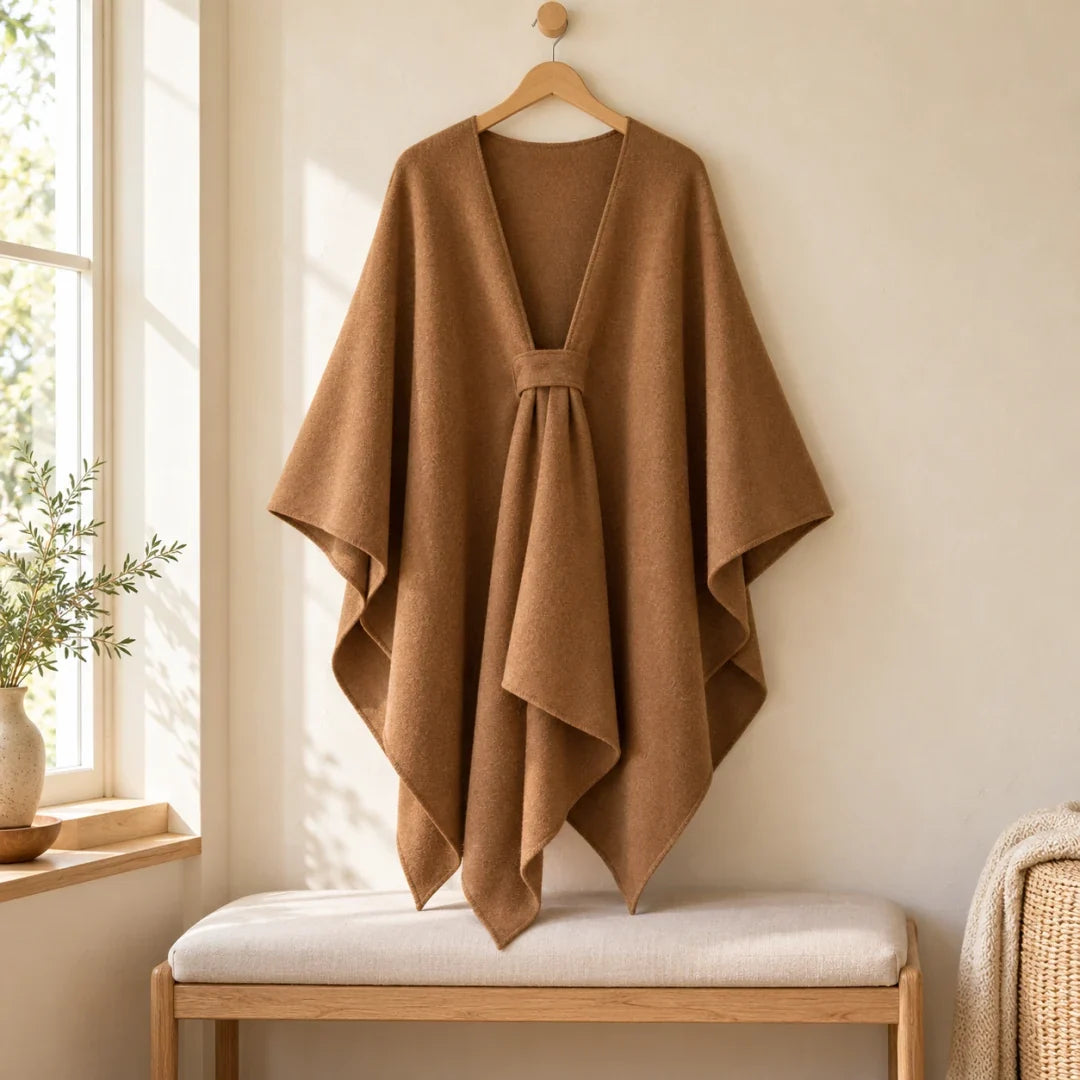 The Cherish Company — Extra-Wide Fleece Drape Wrap in Camel