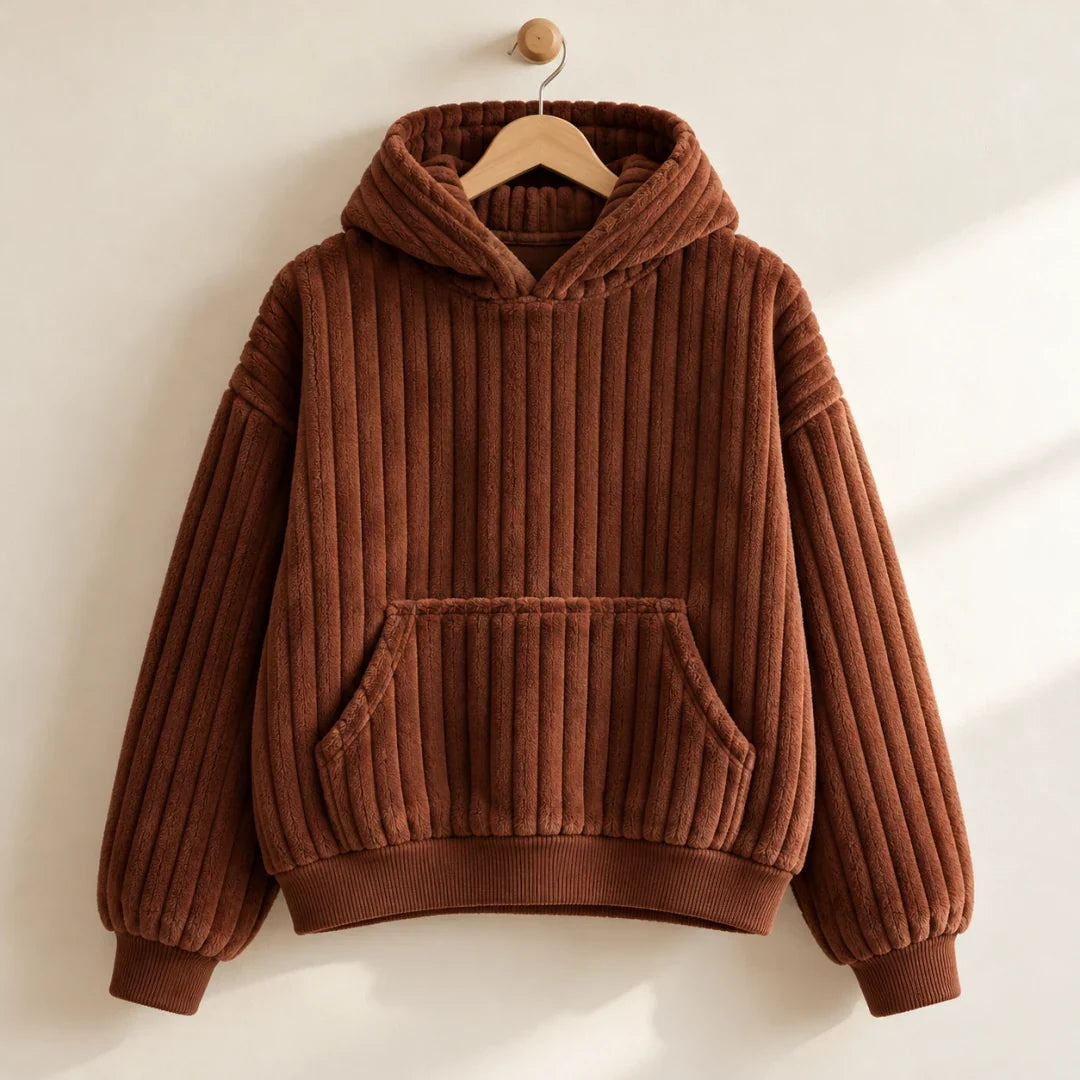 The Cherish Company — Oversized Fleece Lounge Hoodie in Brown