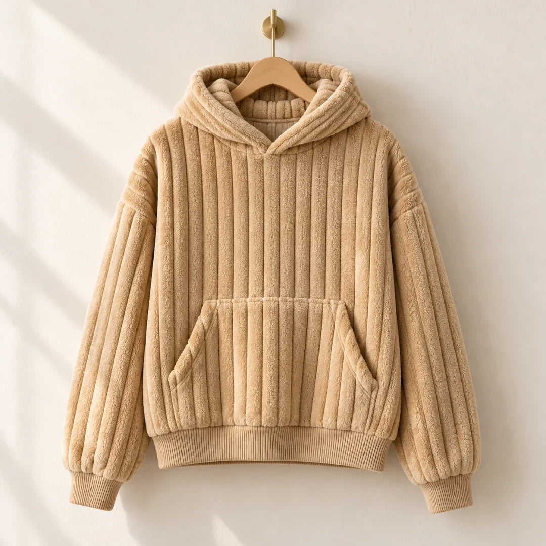 The Cherish Company — Oversized Fleece Lounge Hoodie in Dune