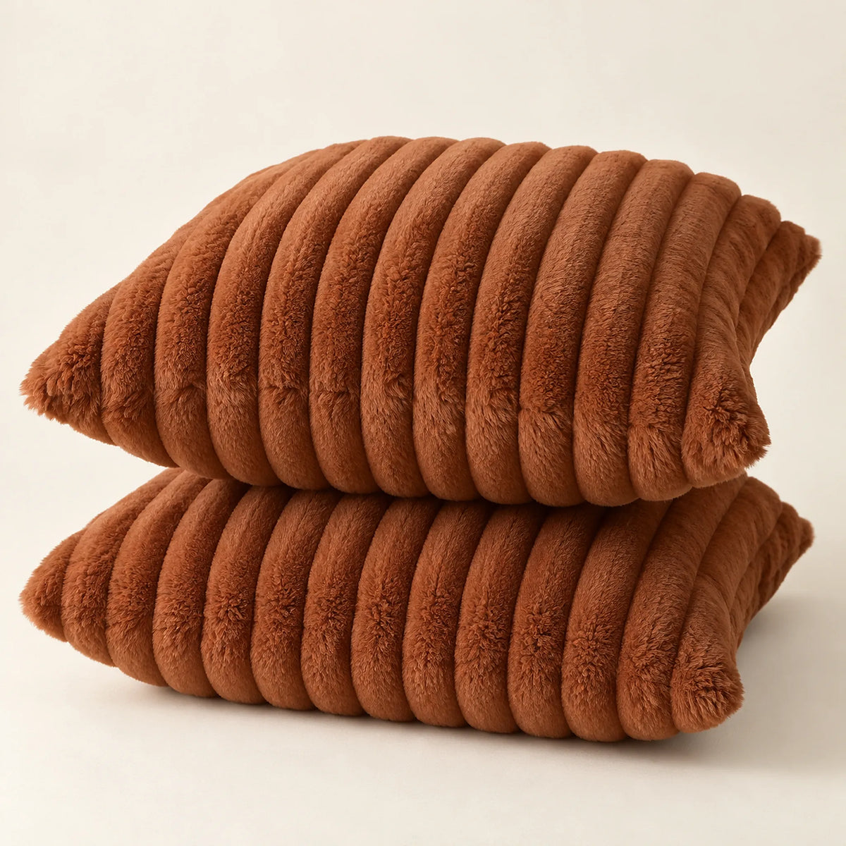 The Cherish Company — Two-Pack Plush Fleece Pillowcases in Brown