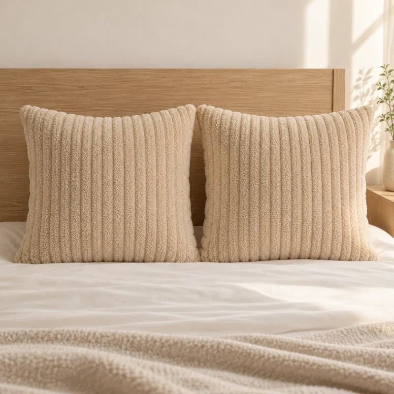 The Cherish Company — Two-Pack Plush Fleece Pillowcases in Dune