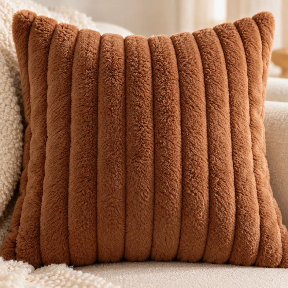 The Cherish Company — Two-Pack Plush Fleece Pillowcases in Brown