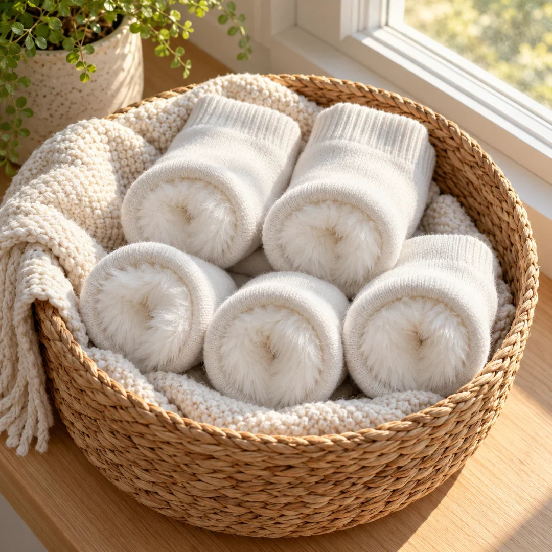 The Cherish Company — Soft Fleece House Socks for Lazy Mornings in White