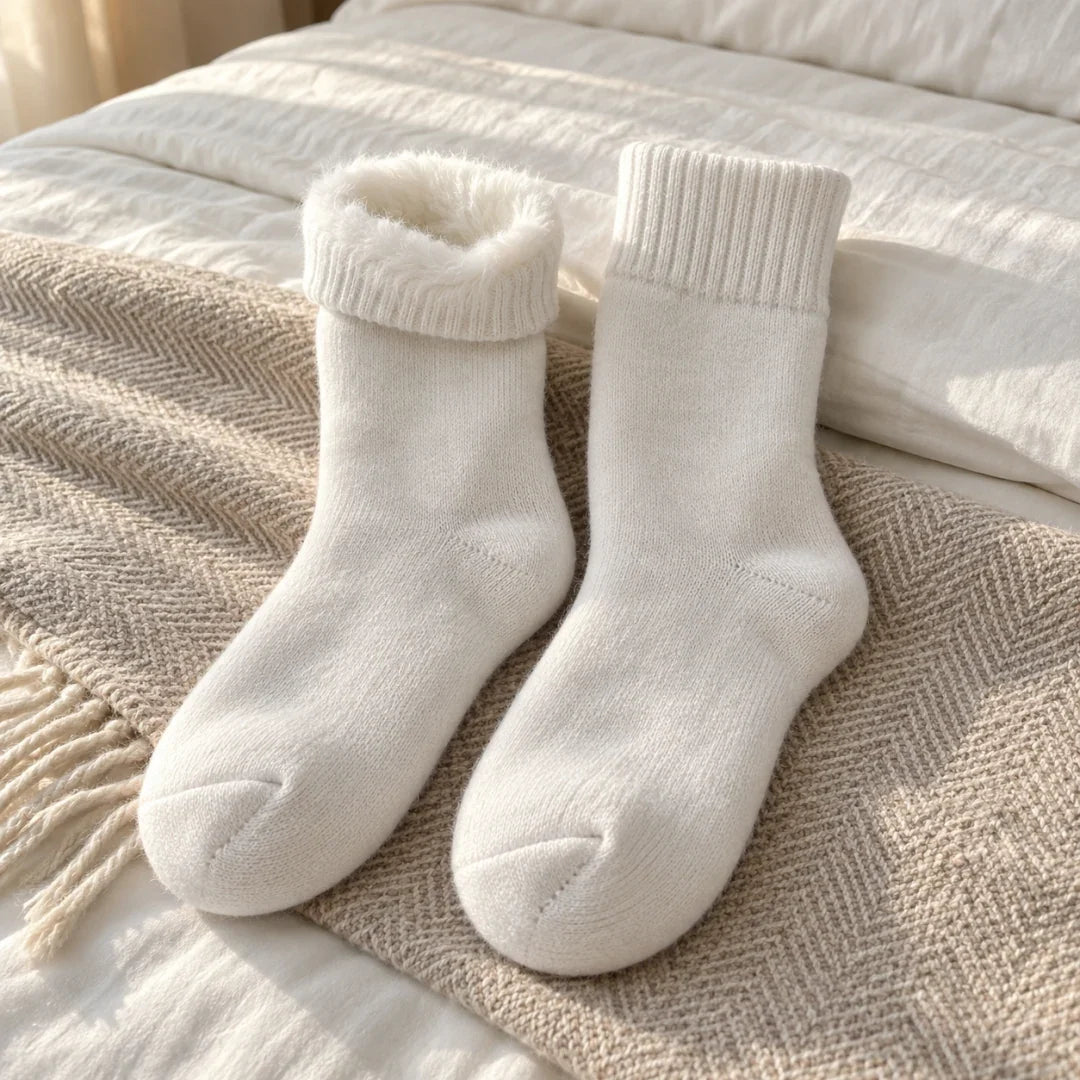 The Cherish Company — Soft Fleece House Socks for Lazy Mornings in White