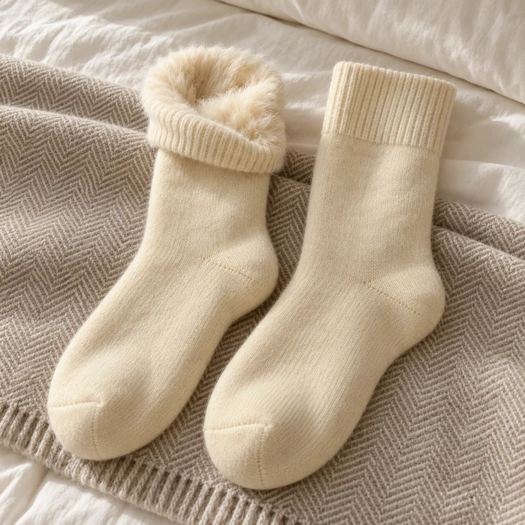 The Cherish Company — Soft Fleece House Socks for Lazy Mornings in Cream