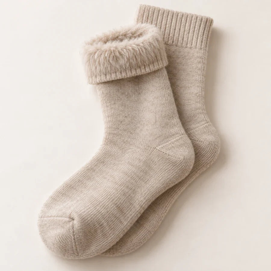 The Cherish Company — Soft Fleece House Socks for Lazy Mornings in Khaki