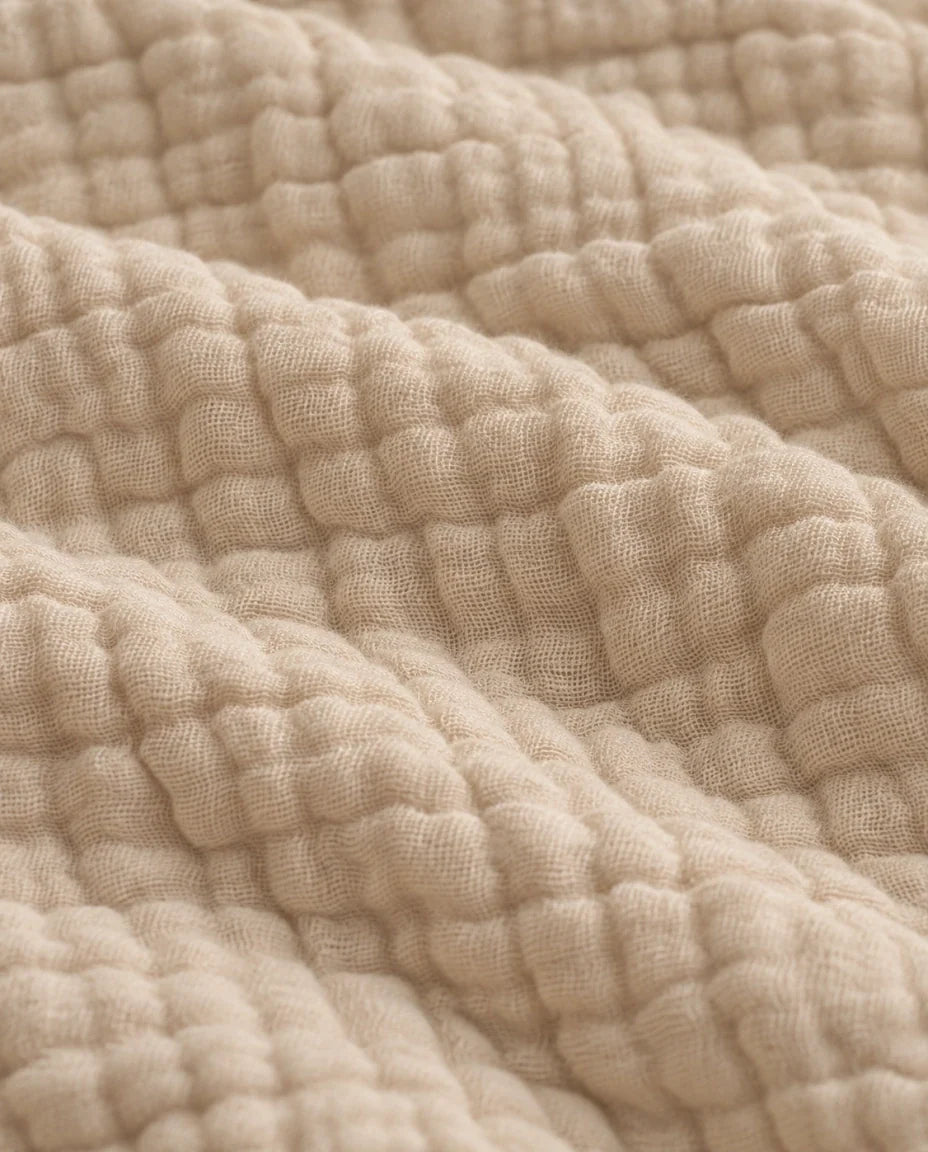 The Cherish Company — Personalized Muslin Blanket with Custom Lettering in Dune