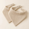 The Cherish Company — Ten-Pack Snap-On Muslin Bibs in Beige