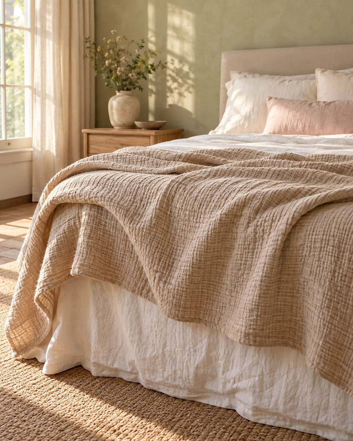 The Cherish Company — AltiCoddle™ Six-Layer Muslin Cotton Blanket in Dune