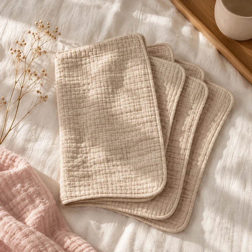 The Cherish Company — Baby Burp Cloths in Absorbent Muslin in Dune