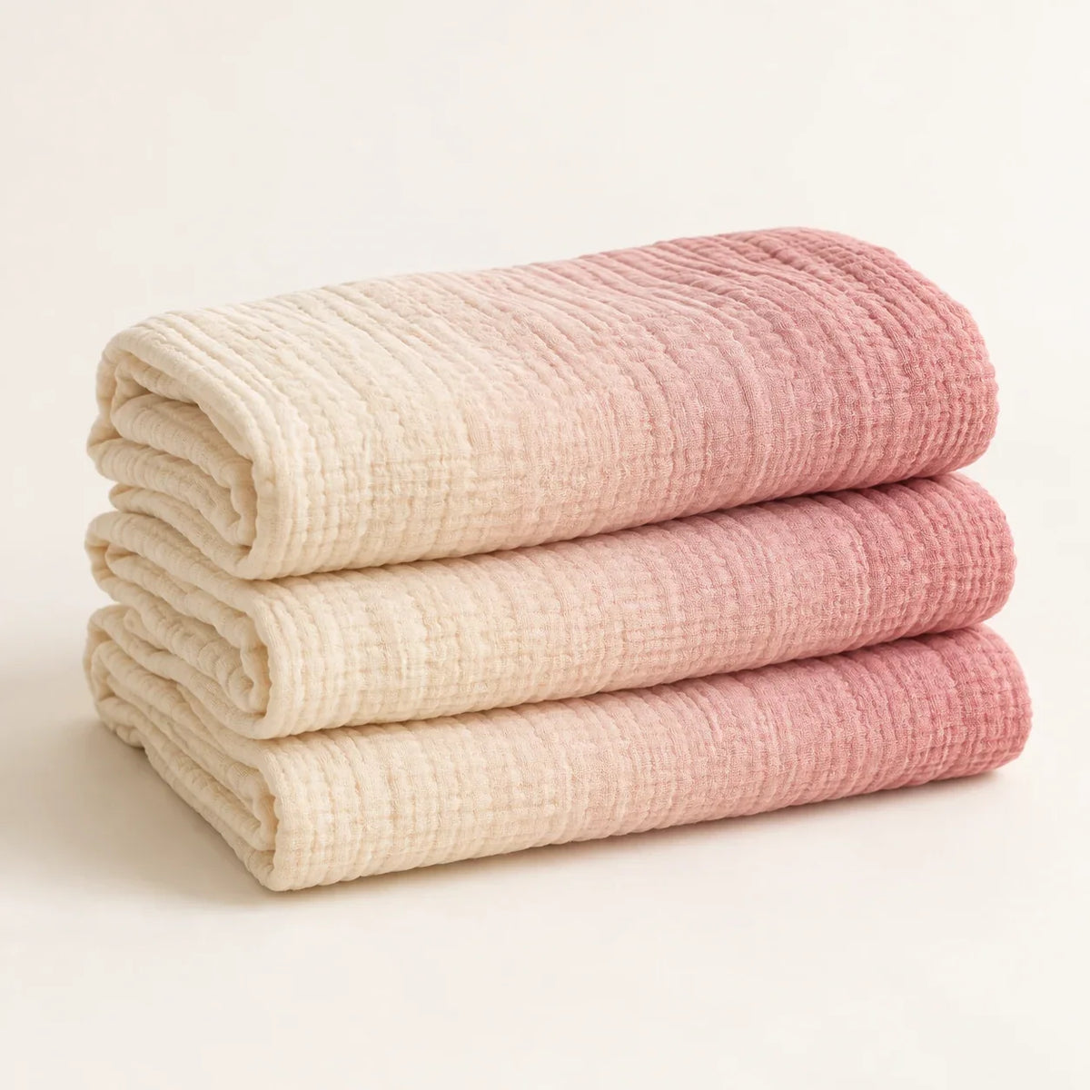 The Cherish Company — Baby Burp Cloths in Absorbent Muslin in Gradient Pink