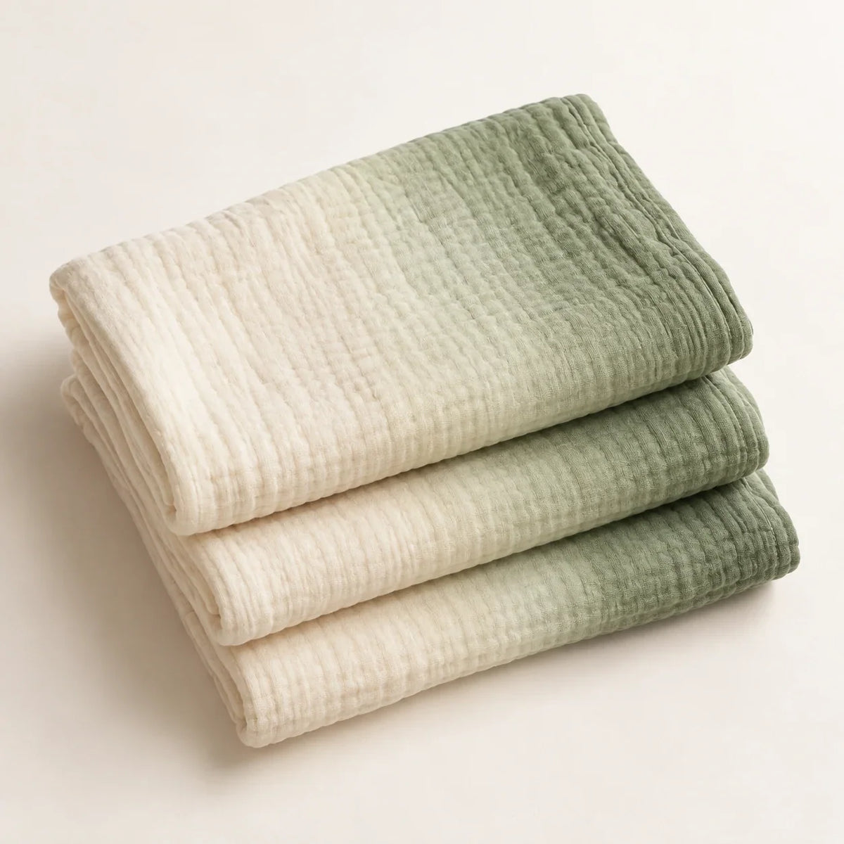 The Cherish Company — Baby Burp Cloths in Absorbent Muslin in Gradient Green
