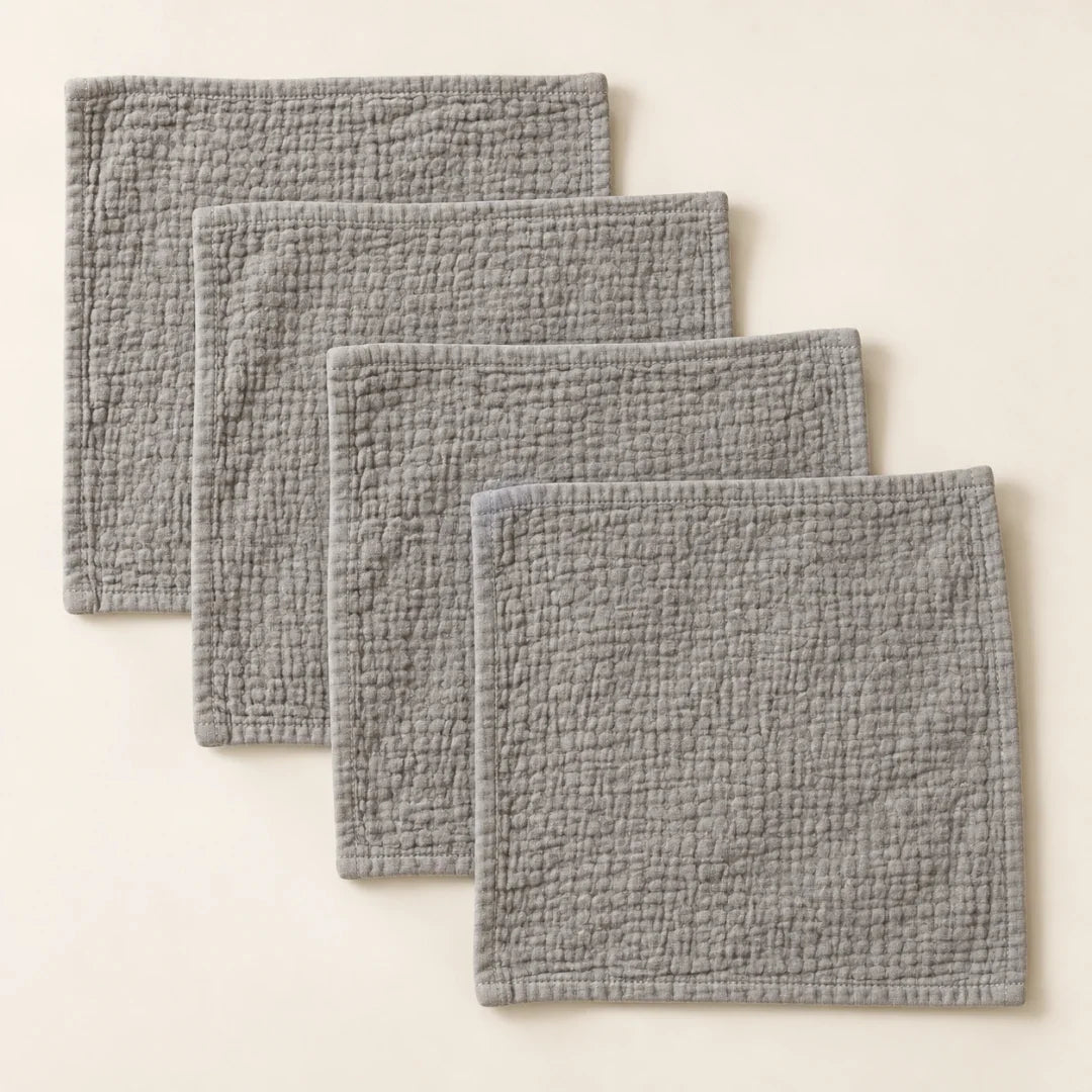 The Cherish Company — Six-Pack Muslin Face Cloths in Grey