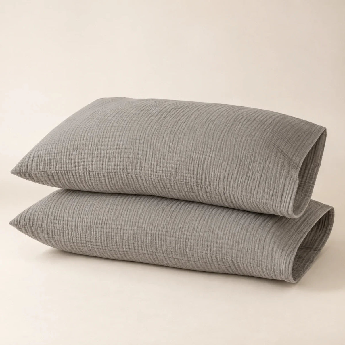 The Cherish Company — Pair of Standard Muslin Pillowcases in Gray