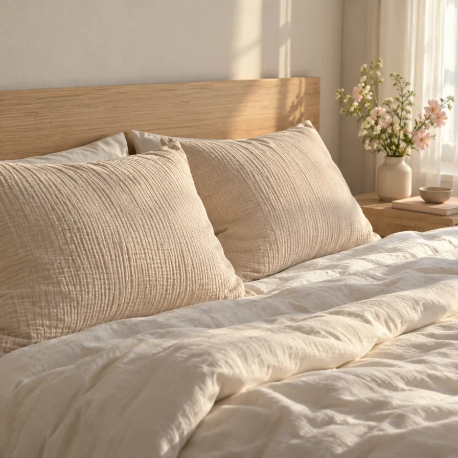 The Cherish Company — Pair of Standard Muslin Pillowcases in Dune