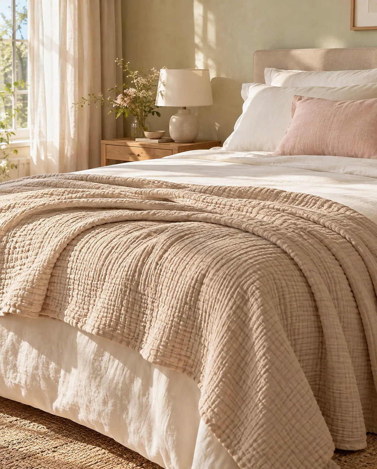 The Cherish Company — AltiCoddle™ Premium Extra-Thick Muslin Blanket in Dune