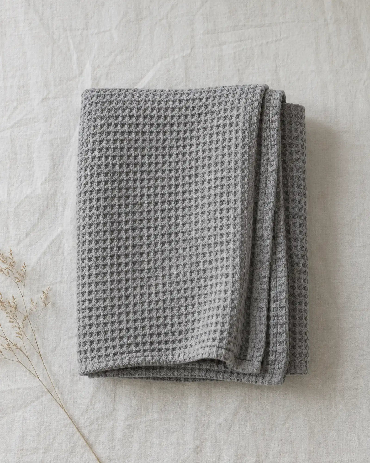 The Cherish Company — LumiBliss™ Cotton Waffle Weave Blanket in Grey