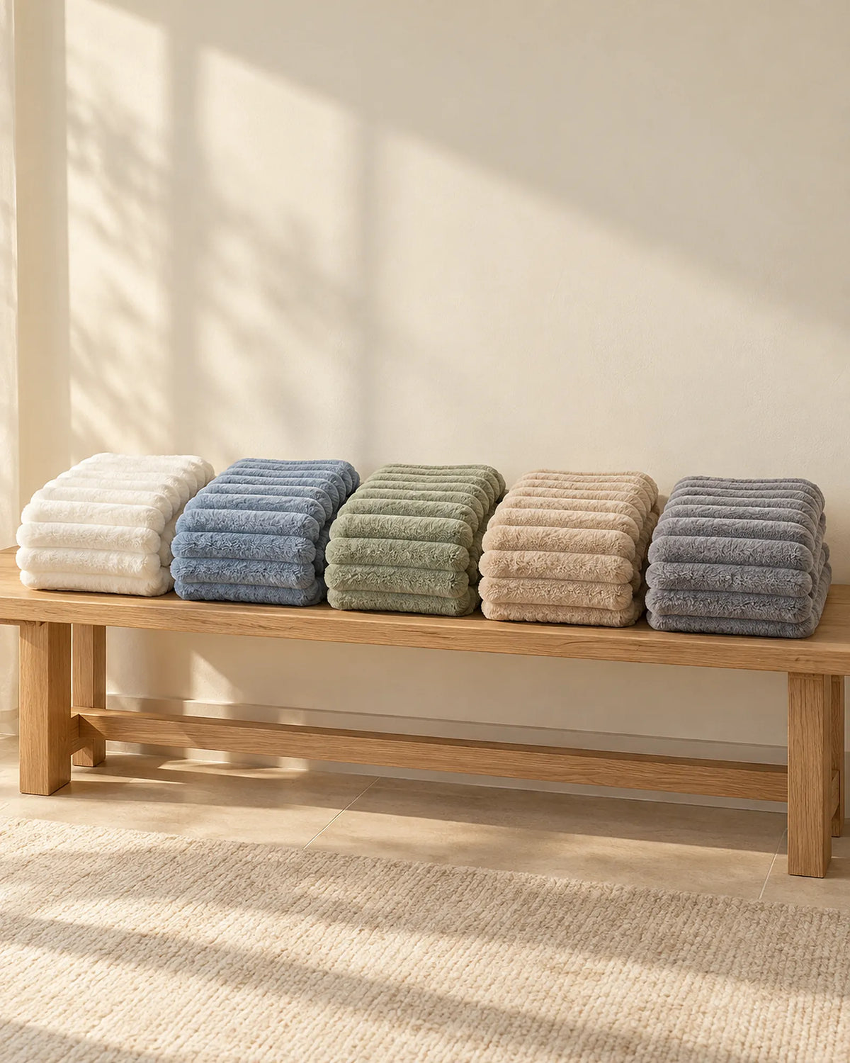 The Cherish Company — ArdoToasty™ Oversized Plush Fleece Blanket in White, Blue, Green, Dune, Dark Grey