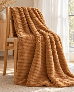 The Cherish Company — ArdoToasty™ Oversized Plush Fleece Blanket in Caramel