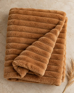 The Cherish Company — ArdoToasty™ Oversized Plush Fleece Blanket in Caramel