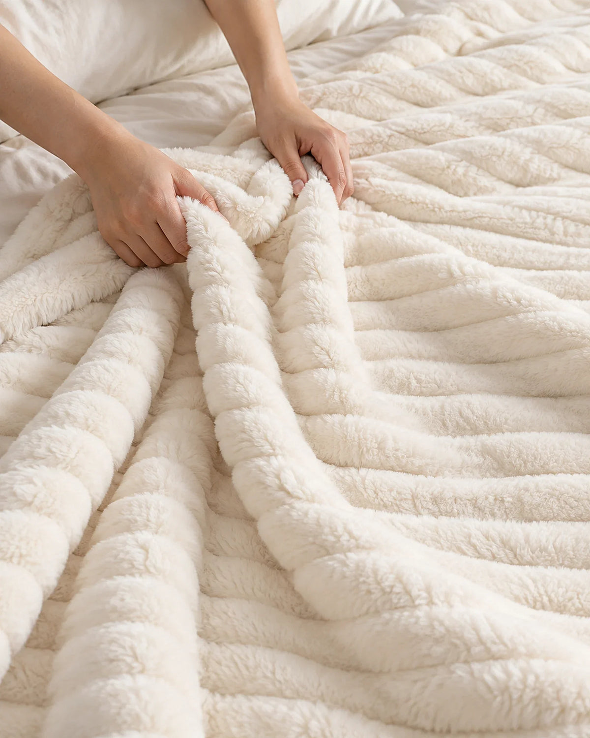 The Cherish Company — ArdoToasty™ Oversized Plush Fleece Blanket in White