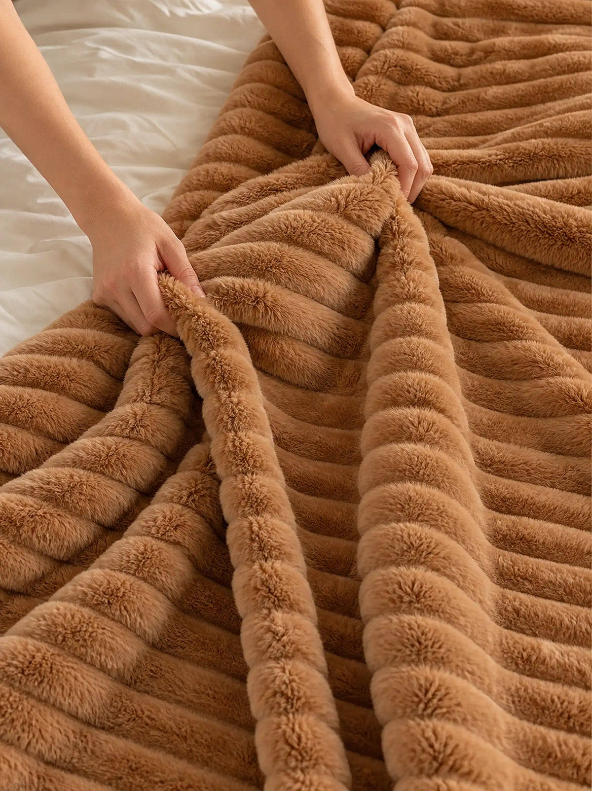 The Cherish Company — ArdoToasty™ Oversized Plush Fleece Blanket in Caramel