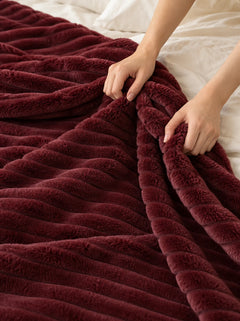 The Cherish Company — ArdoToasty™ Oversized Plush Fleece Blanket in Limited Edition: Wine Red