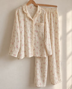 The Cherish Company — Baggy Muslin Pajamas in Two Prints in Rosewood Charm