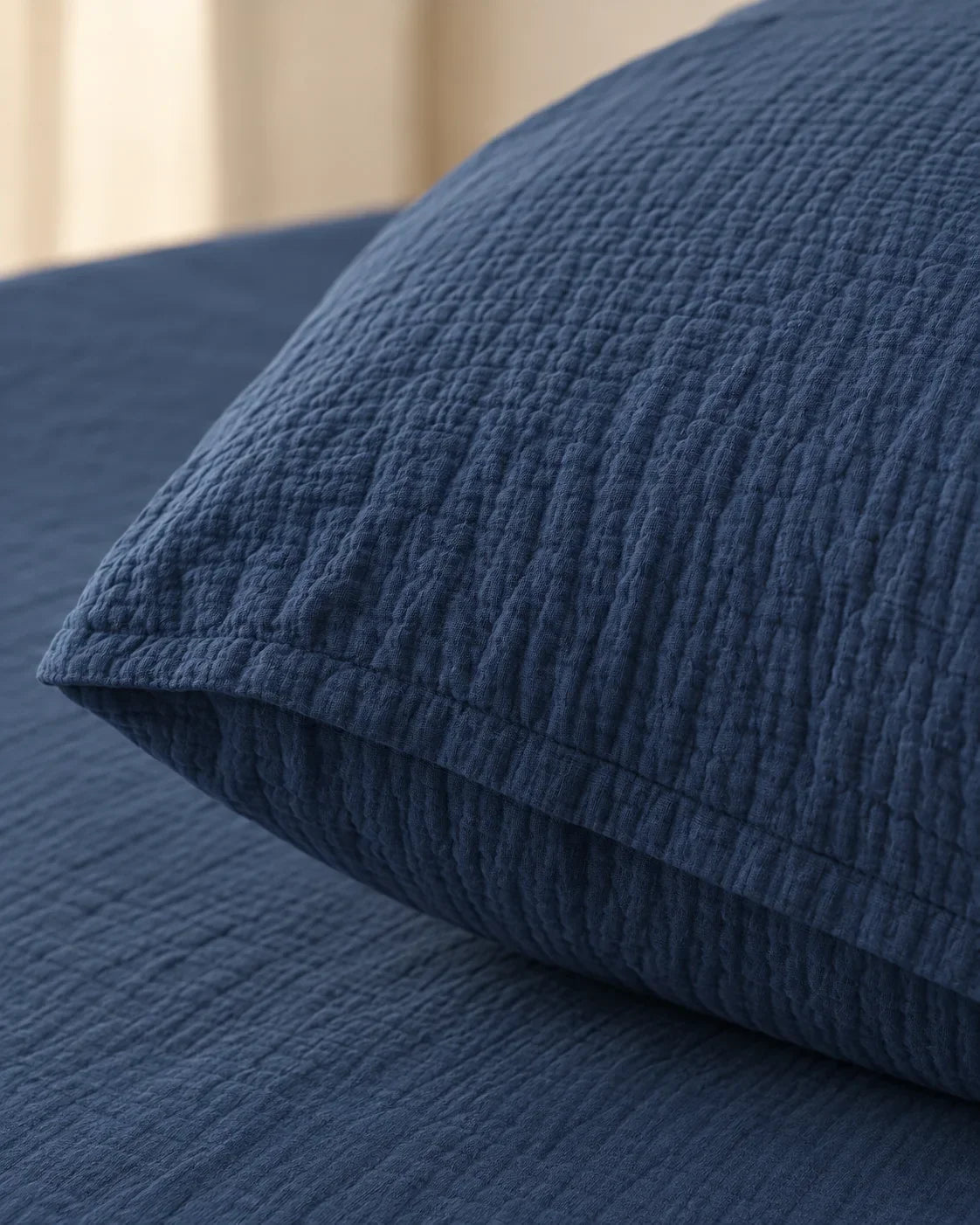 The Cherish Company — Double-Layer Muslin Fitted Sheet Set in Blue