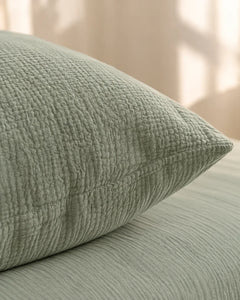 The Cherish Company — Double-Layer Muslin Fitted Sheet Set in Green