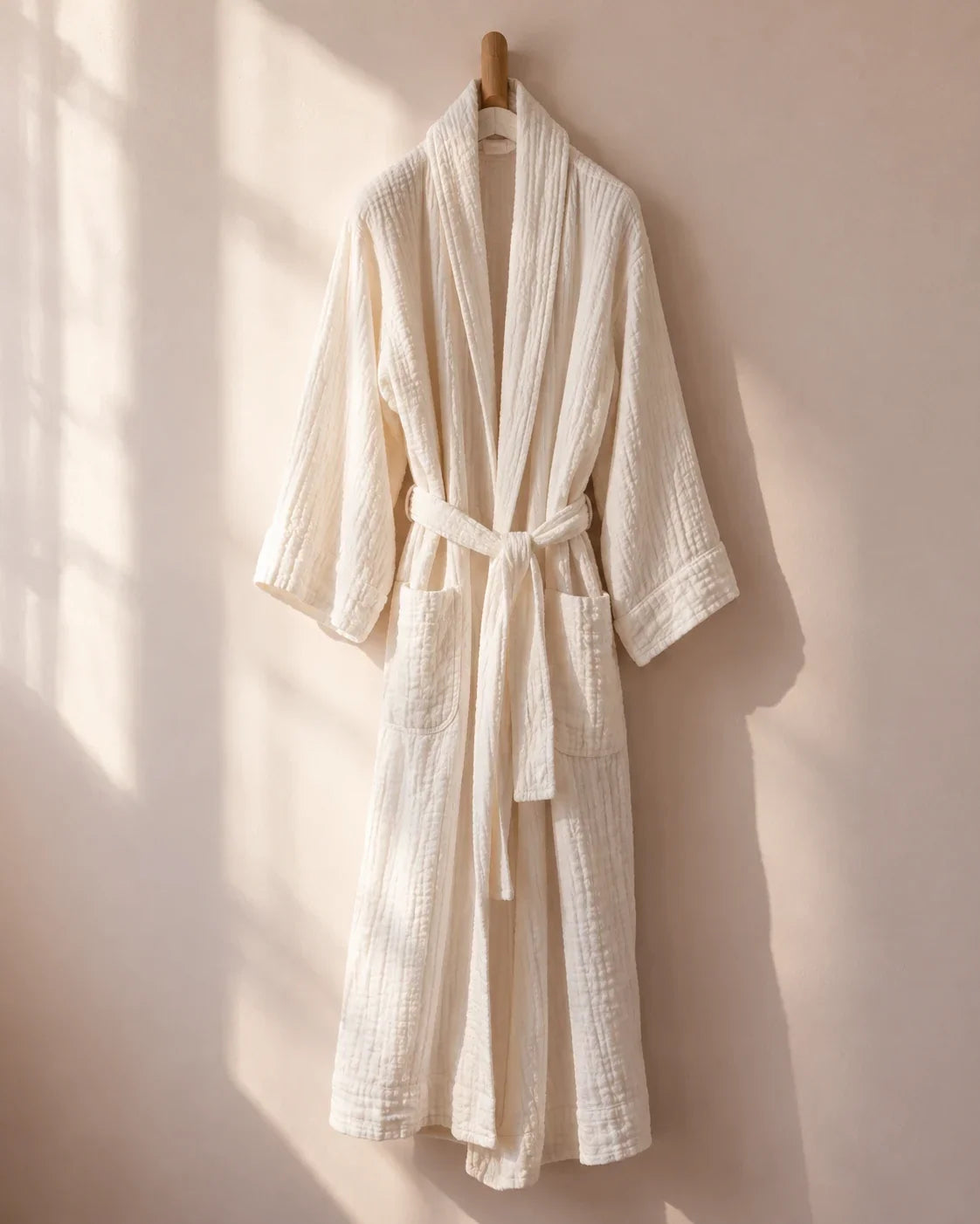 The Cherish Company — Year-Round Muslin Cotton Bathrobe in White