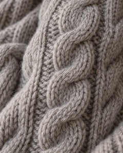 The Cherish Company — Over-Knee Stockings in Chunky Cable Knit in Grey