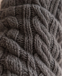 The Cherish Company — Over-Knee Stockings in Chunky Cable Knit in Dark Grey