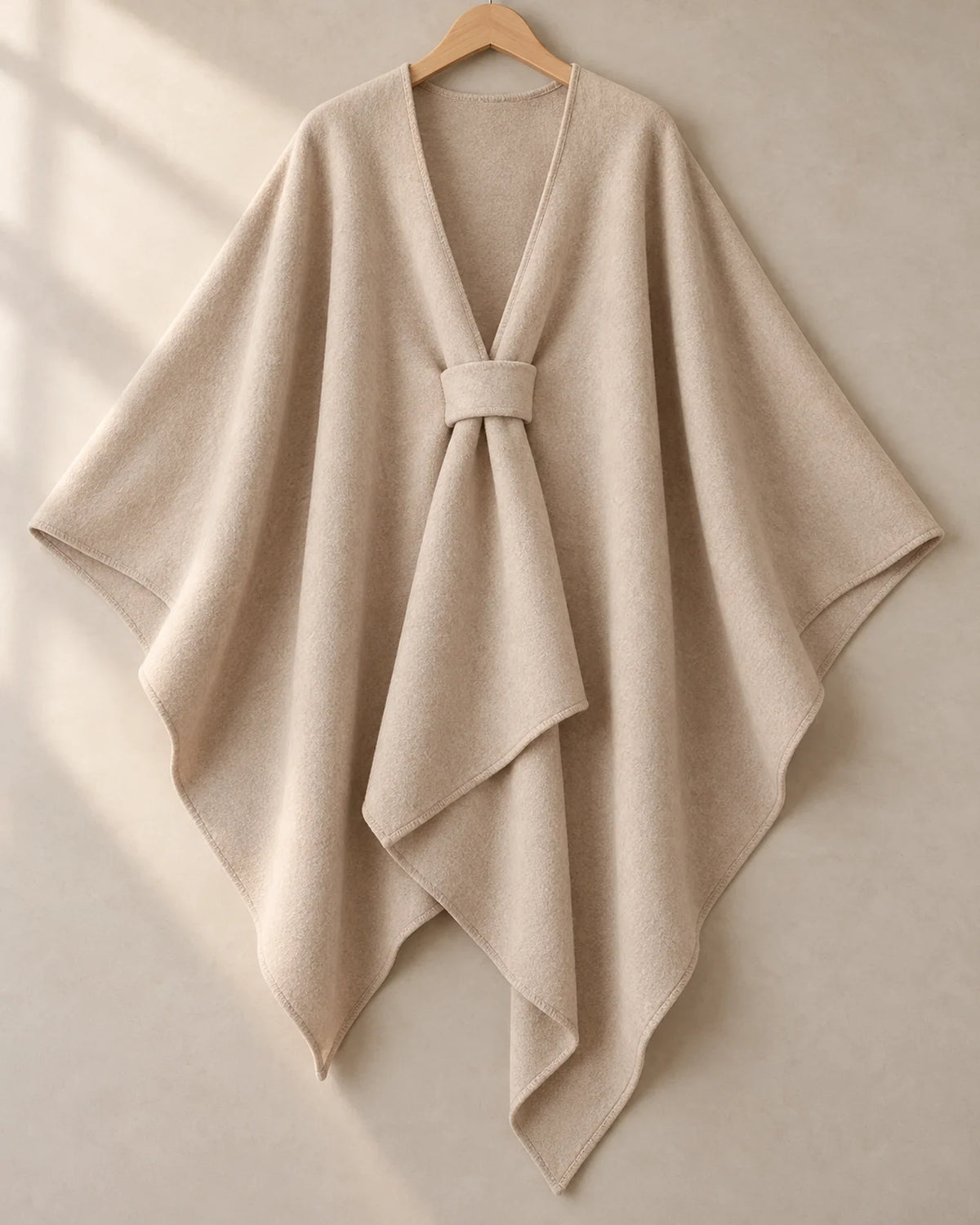 The Cherish Company — Extra-Wide Fleece Drape Wrap in Beige