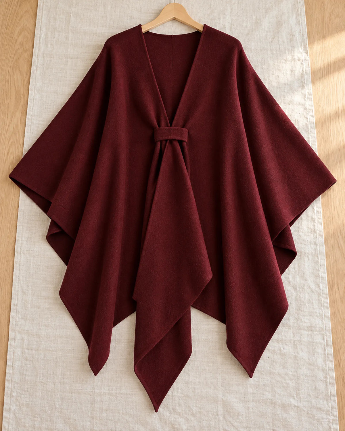 The Cherish Company — Extra-Wide Fleece Drape Wrap in Wine Red