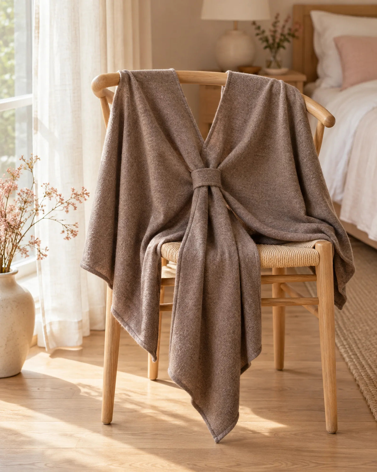 The Cherish Company — Extra-Wide Fleece Drape Wrap in Khaki