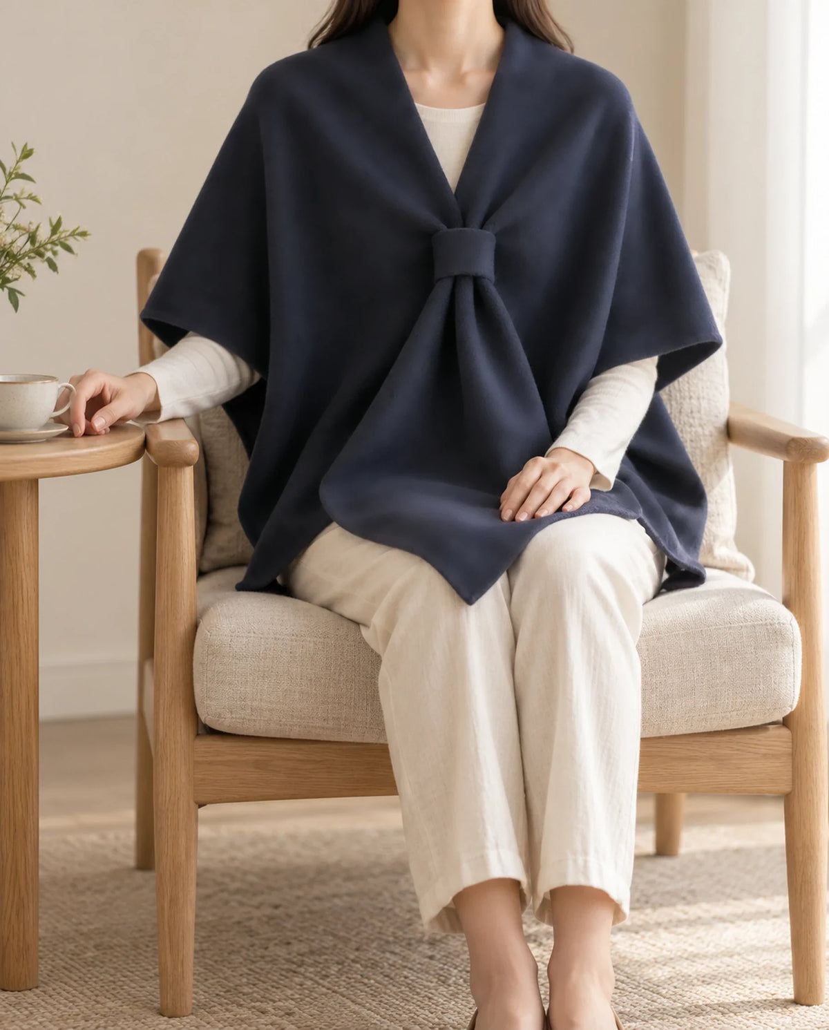 The Cherish Company — Extra-Wide Fleece Drape Wrap in Limited Edition: Navy