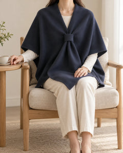 The Cherish Company — Extra-Wide Fleece Drape Wrap in Limited Edition: Navy