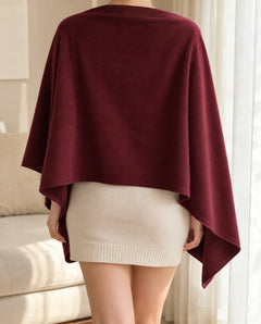 The Cherish Company — Extra-Wide Fleece Drape Wrap in Wine Red