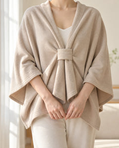 The Cherish Company — Extra-Wide Fleece Drape Wrap in Beige