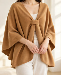 The Cherish Company — Extra-Wide Fleece Drape Wrap in Camel