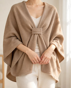 The Cherish Company — Extra-Wide Fleece Drape Wrap in Khaki