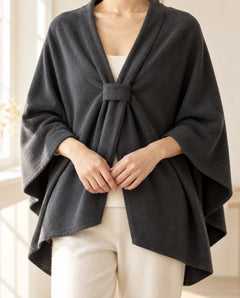 The Cherish Company — Extra-Wide Fleece Drape Wrap in Dark Gray